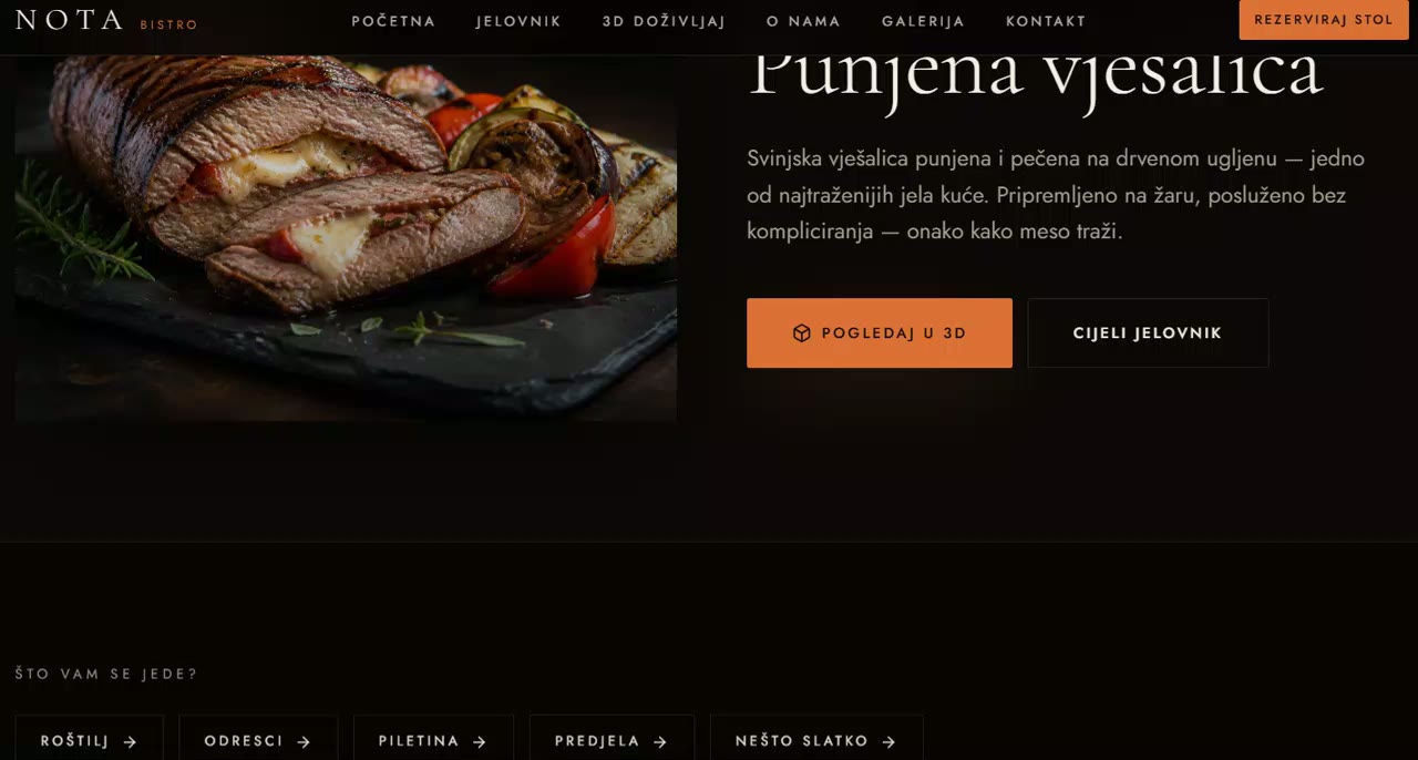 Bistro Nota — Sekcija ponude